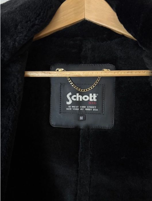 Schott NYC M кожено яке от овча кожа с естествена кожа – черно