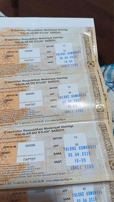 Balkon dan biletlar bor Yulduz Usmonova