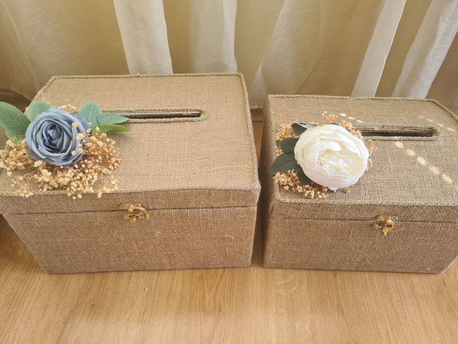 Кутии за пликове за сватба подаръци бохо стил малка кутия голяма кутия