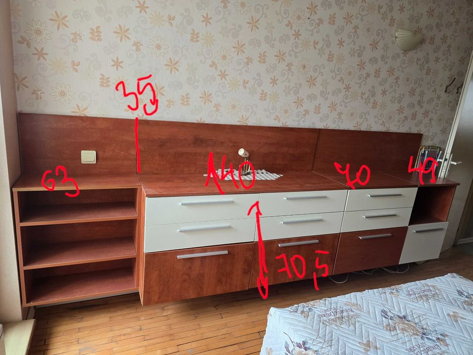 Мебели за спалня-Двойно легло и шкафове