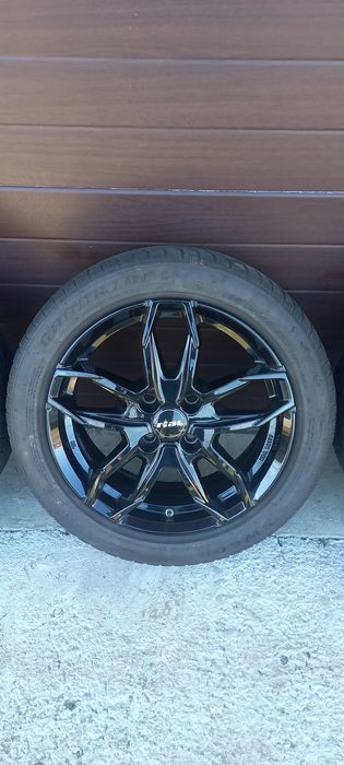 Jante aliaj negre 4X108 R16 Ford RIAL Lucca Diamant-Schwarz Lackiert