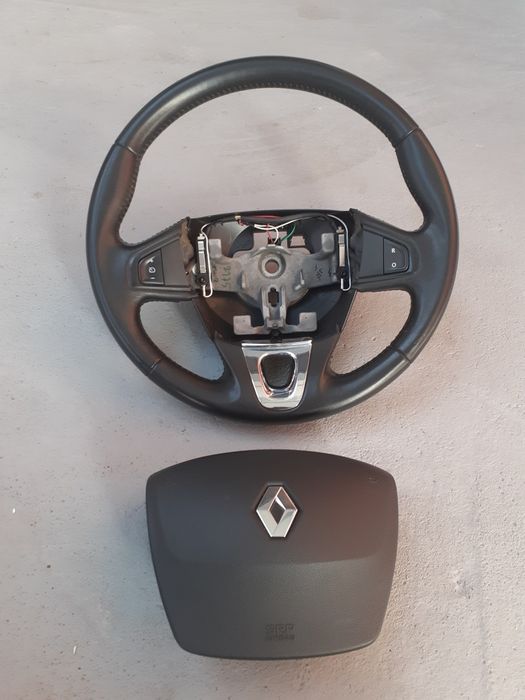 Volan Piele Cu Comenzi Airbag Complet Renault Megane 3 Scenic Fluence