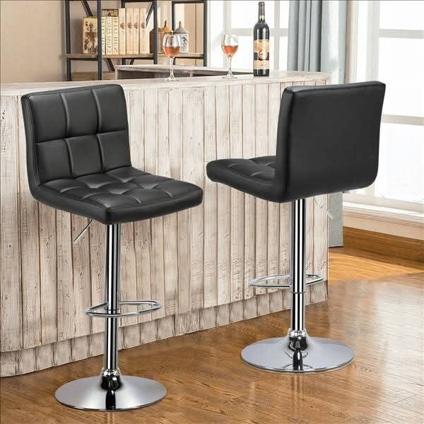 Комплект 2Броя Елегантни Бар Столове с Облегалка