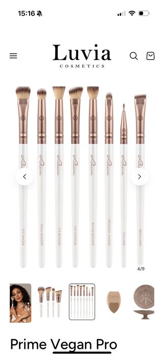 Комплект четки за грим Luvia Cosmetics Prime Vegan Pro