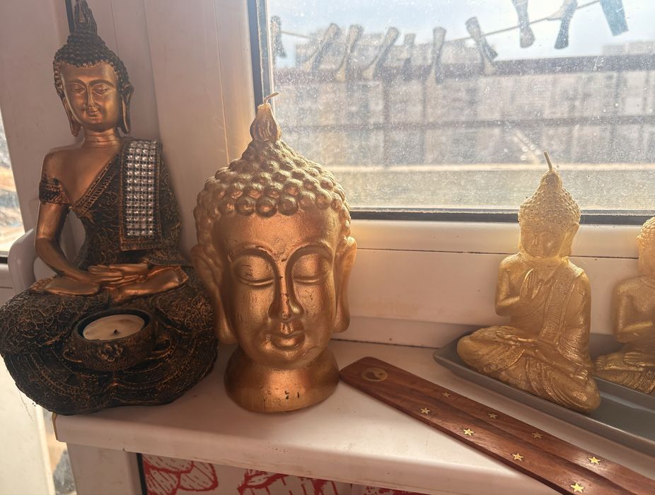Лот Буда будитски свещи, статуи и декорации будизъм арома лампа