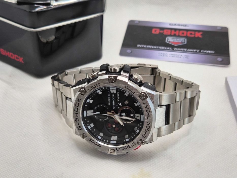 Ceas Sport Barbati Casio g shock GST B100d full metal , SILVER- BLACK Nou.Garantie 2ani