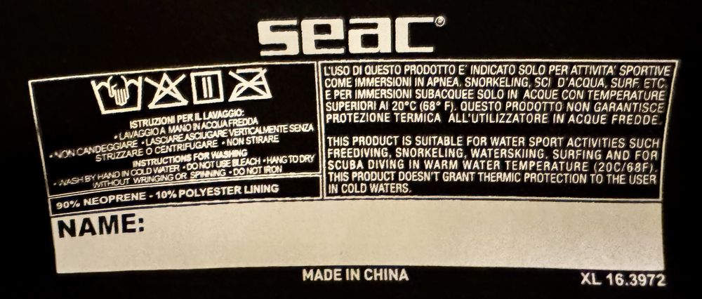 Combinezon scufundari copil 13 ani Seac