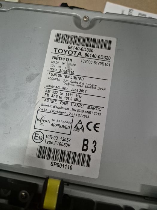 Navigație/Sistem Multimedia Toyota Yaris  3. 2017-2020.