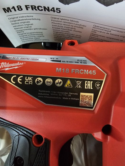 Pistol cuie milwaukee M18 frcn45-0x