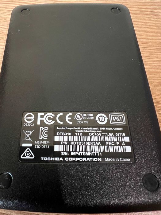 Външен диск Toshiba 1TB