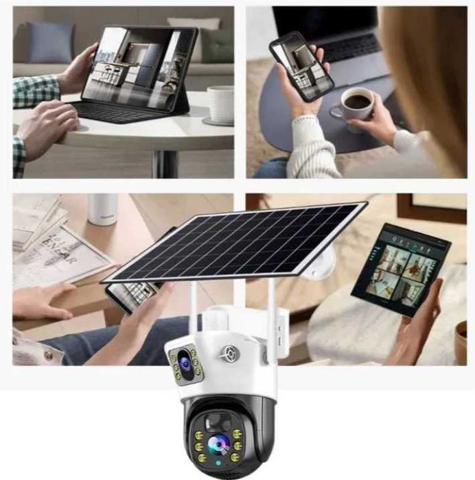 Cameră dubla, duala cartela sim 4G IR fără fir Alarma microfon V380