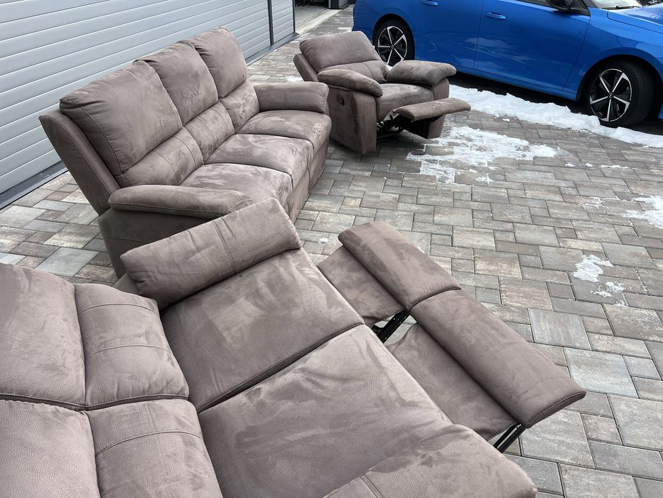 Set Canapea ~ Canapele 3 2 1 Alcantara cu Recliner