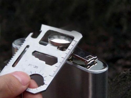 Мултифункционален Инструмент С Формата На Кредитна Карта С Кожен Калъф