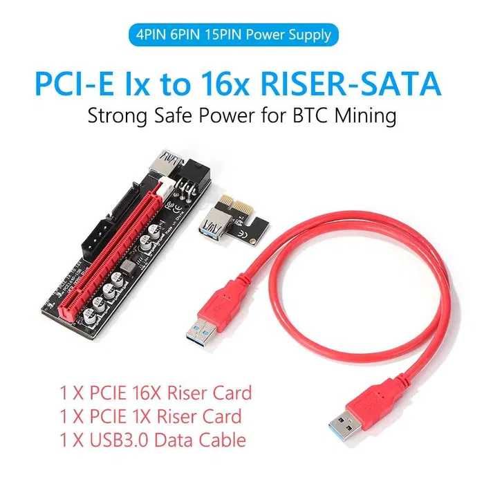 Kit grafic riser card placa video cu cablaj PCI-E Express 1X-16X