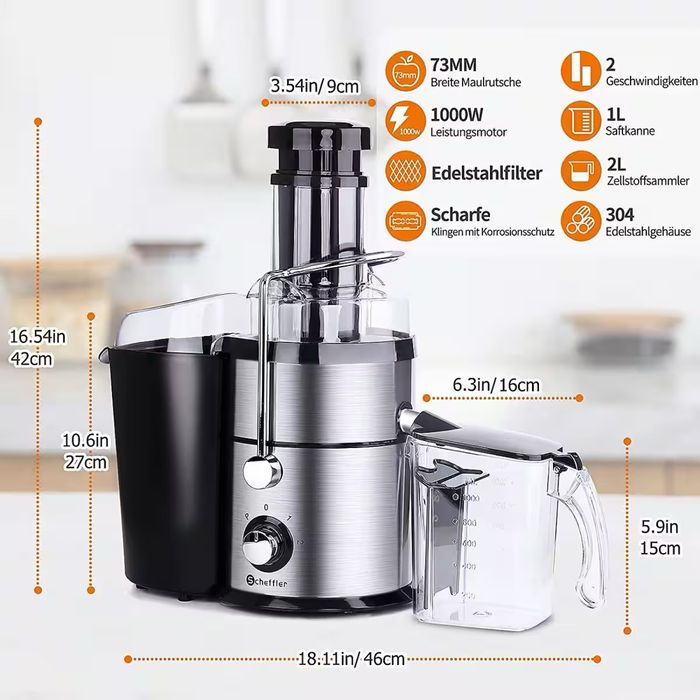 Сокоизстисквачка Scheffler 1L/1000W JR(PJE-1000)