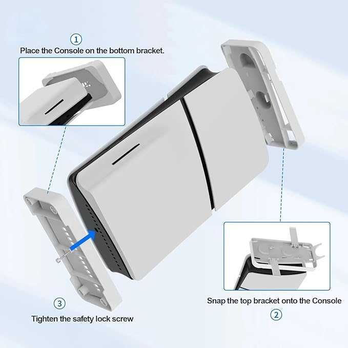 ECHZOVE PS5 Slim хоризонтална стойка, 2 в 1,съвместима с Playstation 5