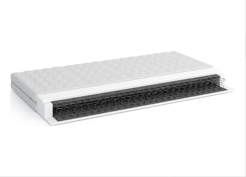 Pat Montessori din lemn masiv 140x200 cu saltea – Ca nou
