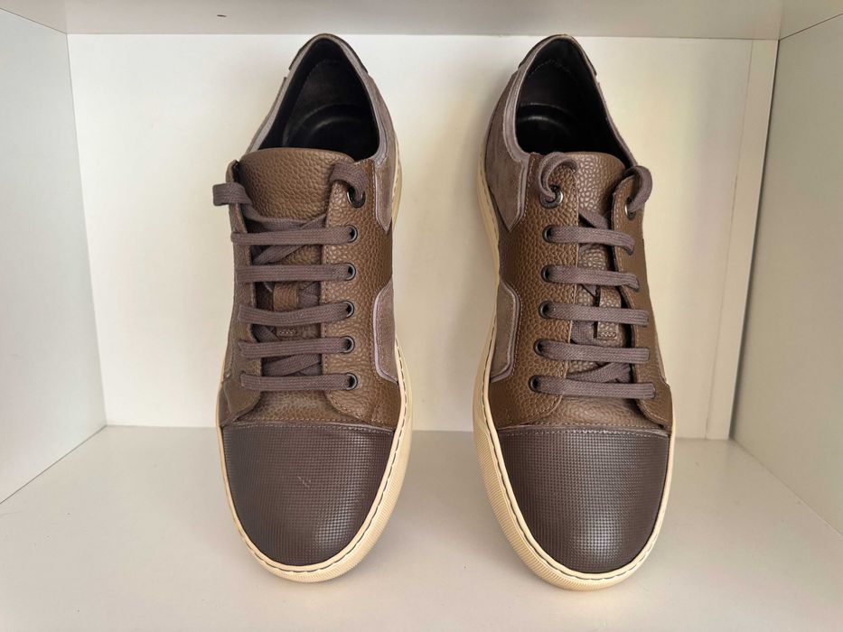 Pantofi sport eleganti Lanvin Tennis Basse Puzzle maro - Piele Naturala Premium - 350 RON