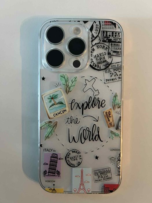 Силиконов гръб + стъклен протектор за телефон Iphone 16 Pro