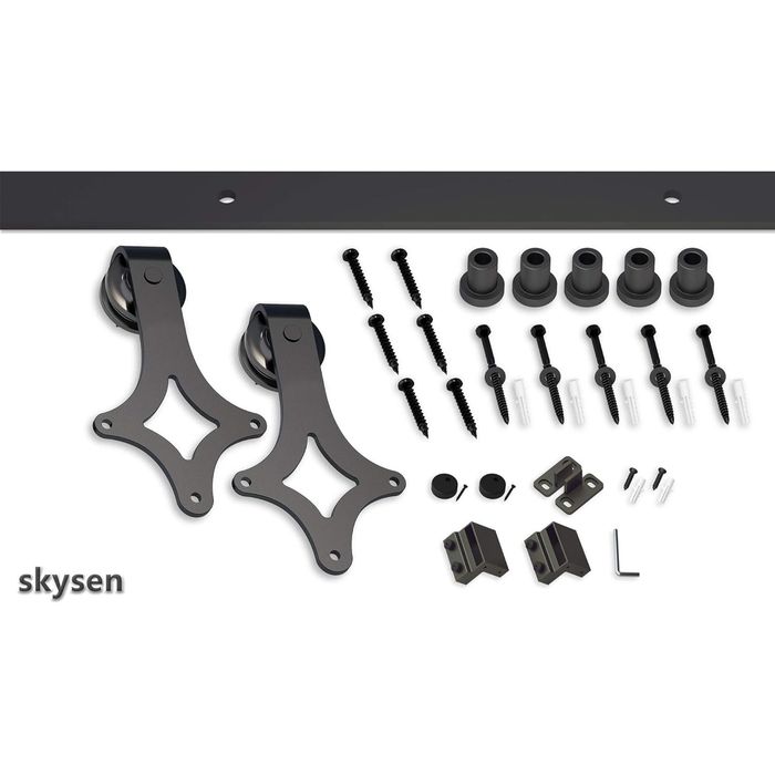 Sistem usa glisanta SKYSEN, 200 cm, otel carbon, design rombic