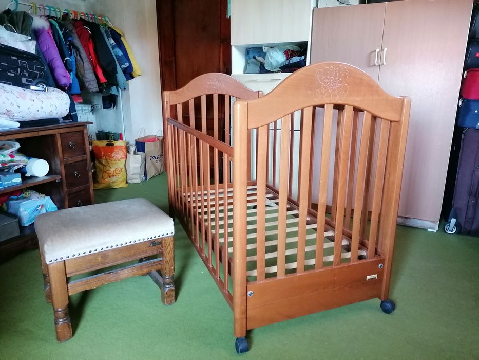 Детска кошара, креватче от масив дъб