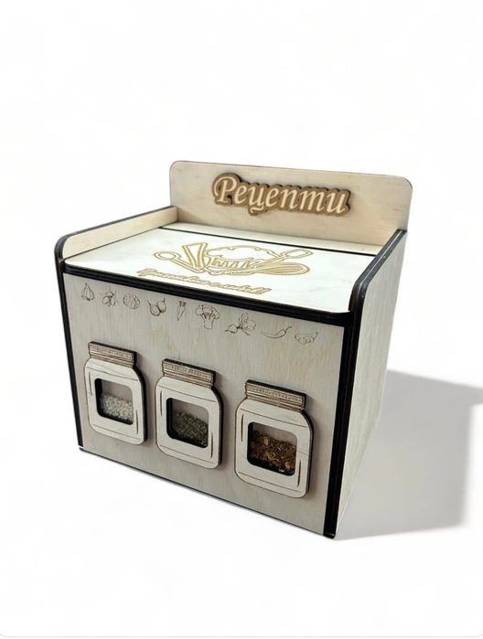 Дървена кутия за рецепти