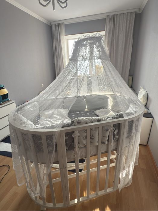 Детская кровать трансформер манеж