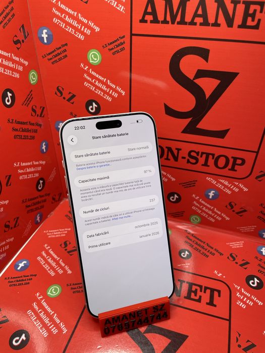 Iphone 17 Pro Max 97% Baterie Amanet SZ 176