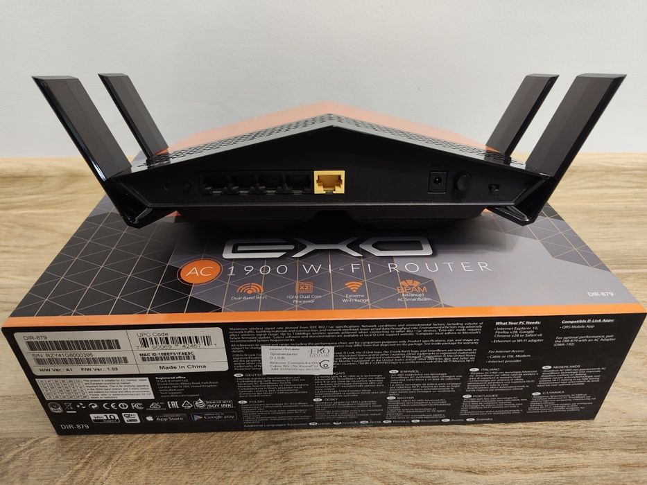 Геймърски Рутер D-Link EXO AC1900 (DIR-879) – Като нов, пълен комплект