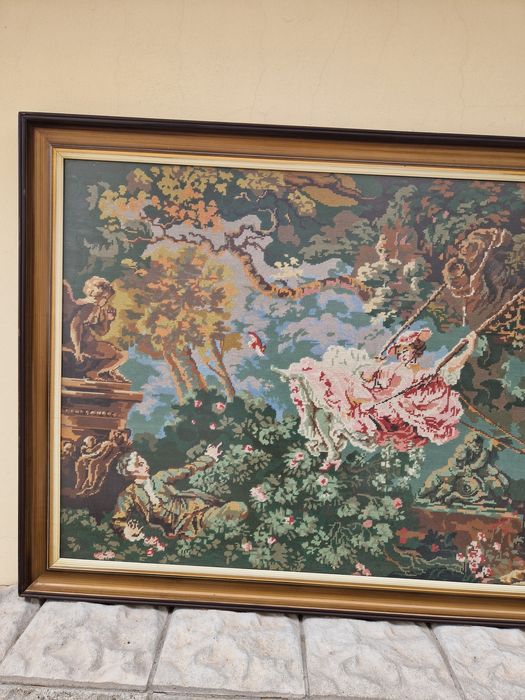 Огромен изключително красив антикварен гоблен