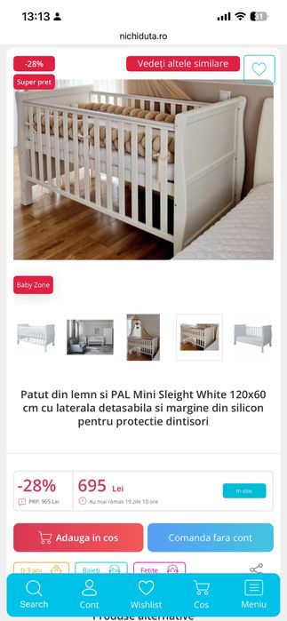 Patut copii Nichiduta + Saltea cocos