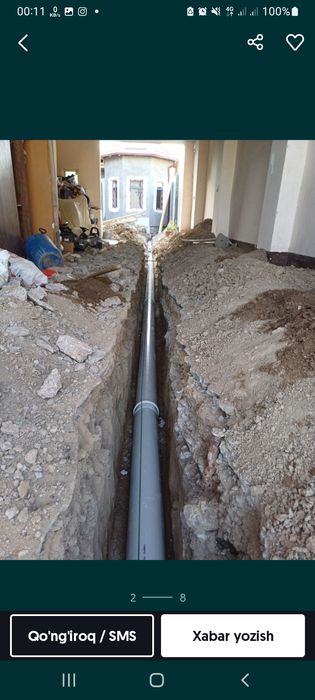 Ura урачи Transheya kanalizatsiya turubasini tortamiz