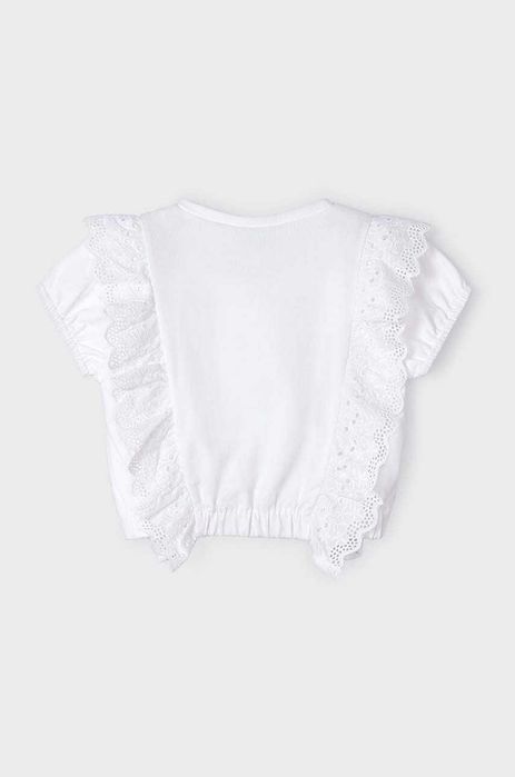 Детска тениска с къдрички и бродирани цветчета, Mayoral, 104см