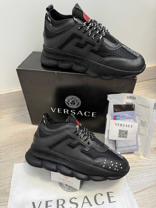 Sneakers Versace CHAIN full black transport gratuit si verificare