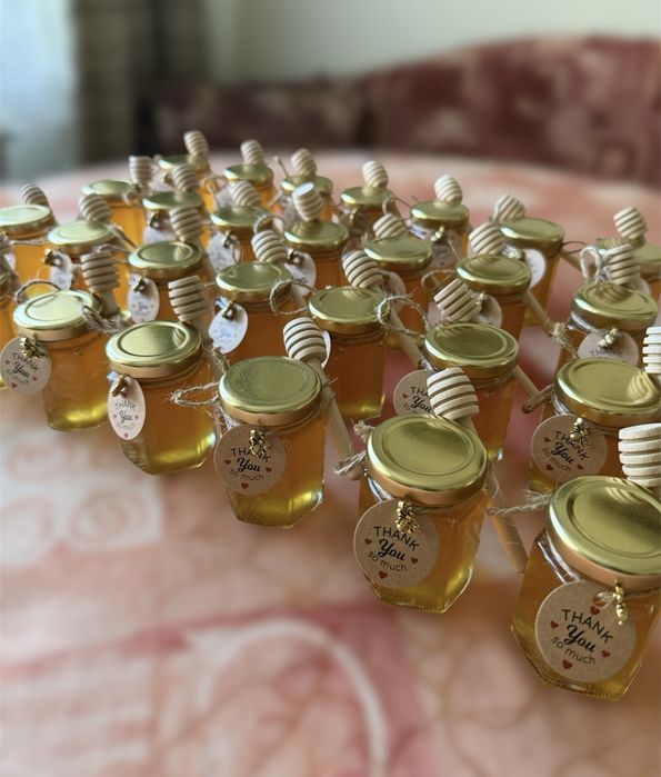 Бурканчета с мед - подаръци за гости-100% чист мед различни разфасовки