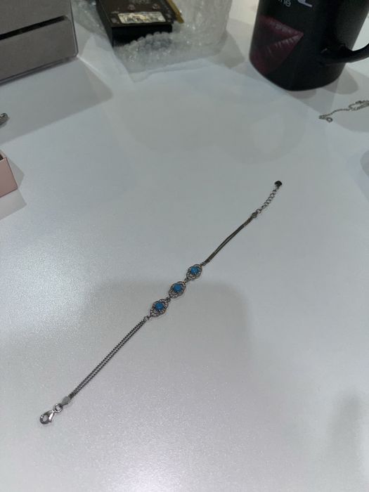 Серебрянный Браслет с синими камнями
