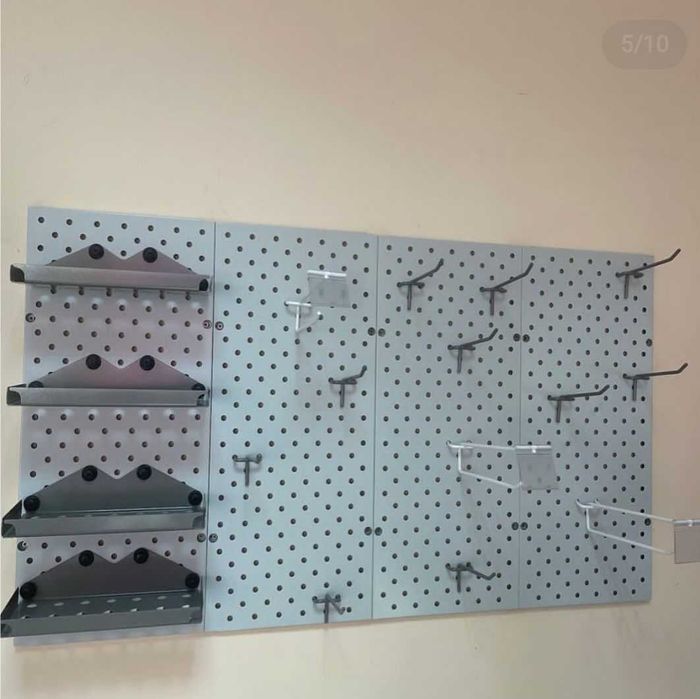 Teshilgan panel, перфопанель, do'konda ilgaklar uchun panel