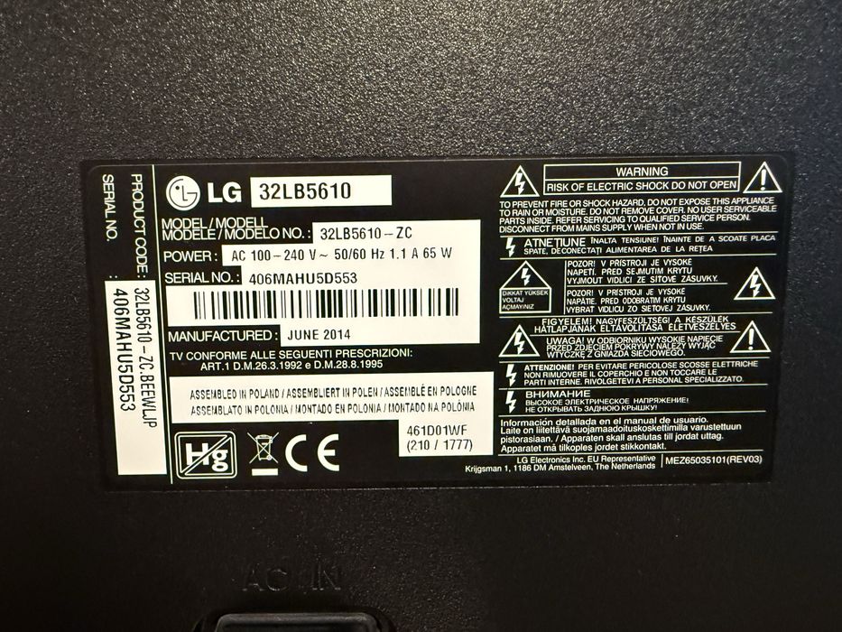 LG-32lb5610 телевизор