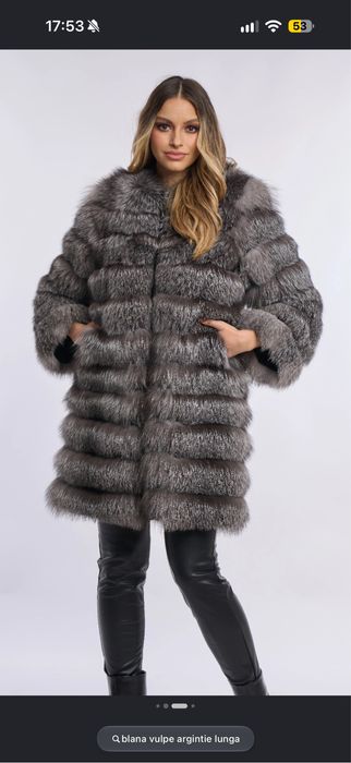 Blana naturala vulpe , 3 in 1