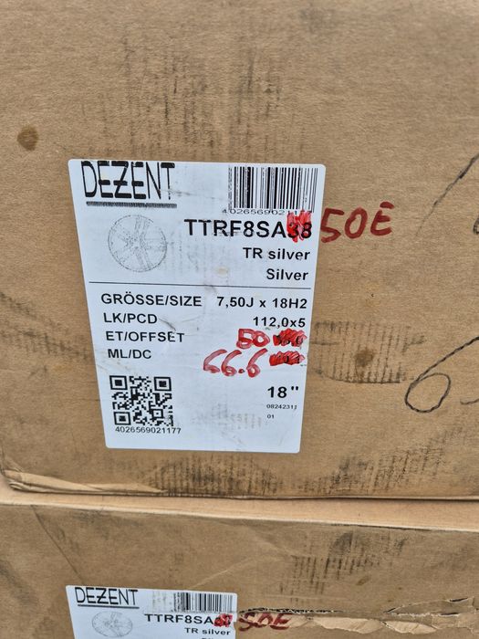 Джанти Dezent 18цола  5х112 ,7.5j ,et50 Mercedes  Vw Audi  Seat  Skoda