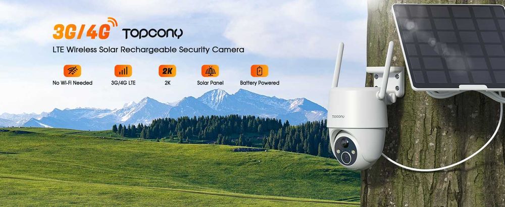 Охранителна камера със слънчеви батерии Topcony