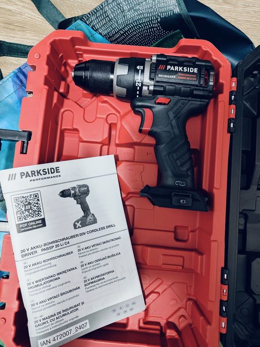Masina de insurubat si gaurit 20V PABSP 20 Li C4 Parkside Performance,