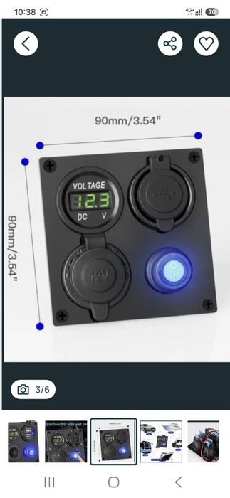 Panou cu priză•usb si voltmetru