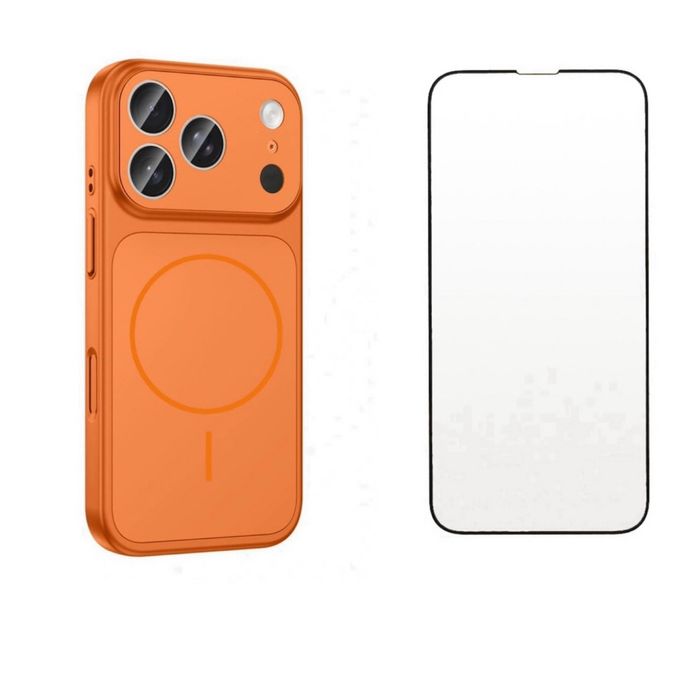 Husa Hard Magsafe + Folie Sticla - Iphone 13 14 15 16 17 AIR PRO MAX