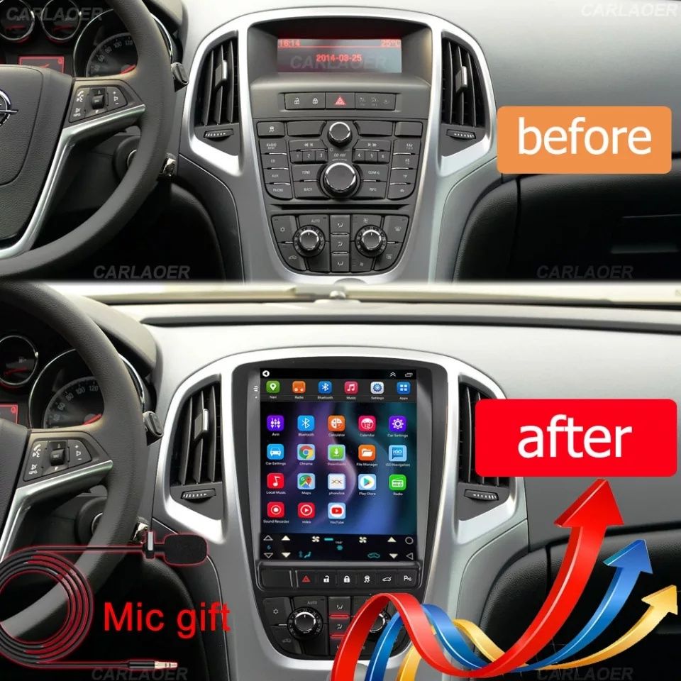 Мултимедия за опел астра Opel astra J вертикална tesla style + камера ...