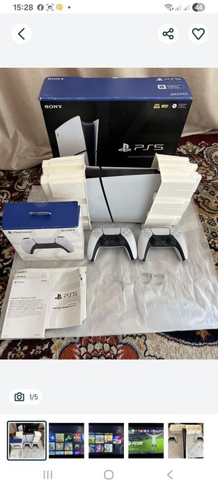 PS5 slim ideal o'yinlari bor 2 original djoystik bor karobka dakumenti