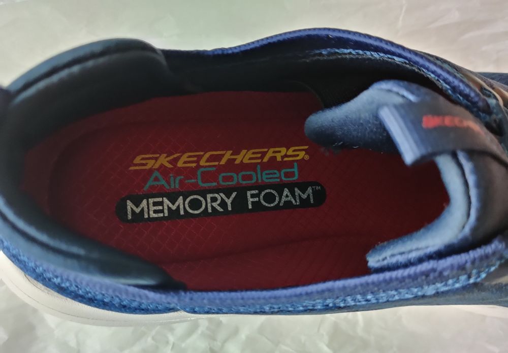 Pantofi sport SKECHERS Air Cooled Memory Foam 42 Albastru Talpă Albă