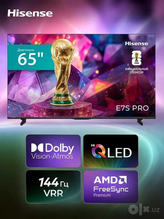 Hisense Телевизор 65 4K UHD Hi-QLED Dolby Atmos Vision Game Mode Plus