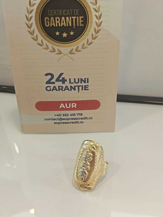 (AG41) Inel aur 14K b5988 Certificat de garantie