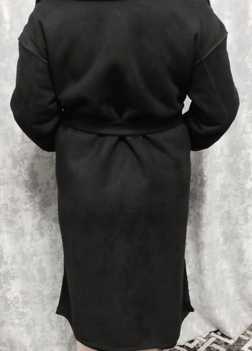 Чёрная двухсторонняя дублёнка шуба